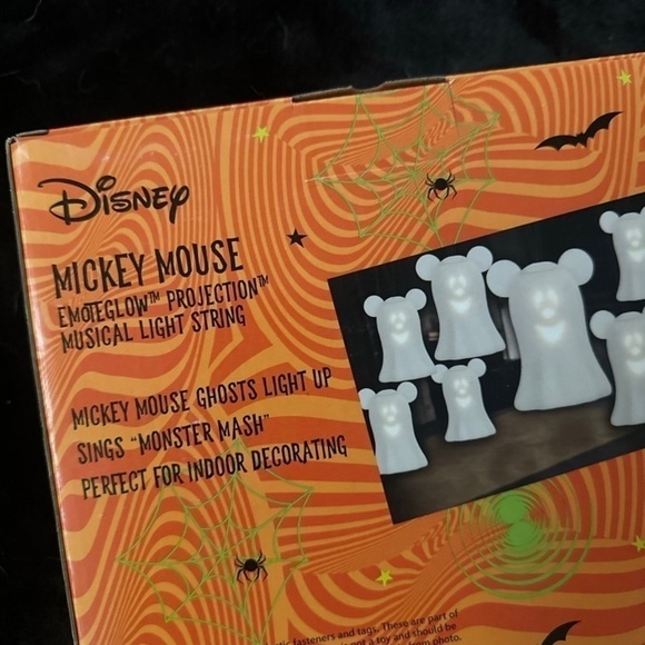 Mickey Mouse Ghost String Lights NEW Singing Monster Mash Halloween White - Picture 3 of 4